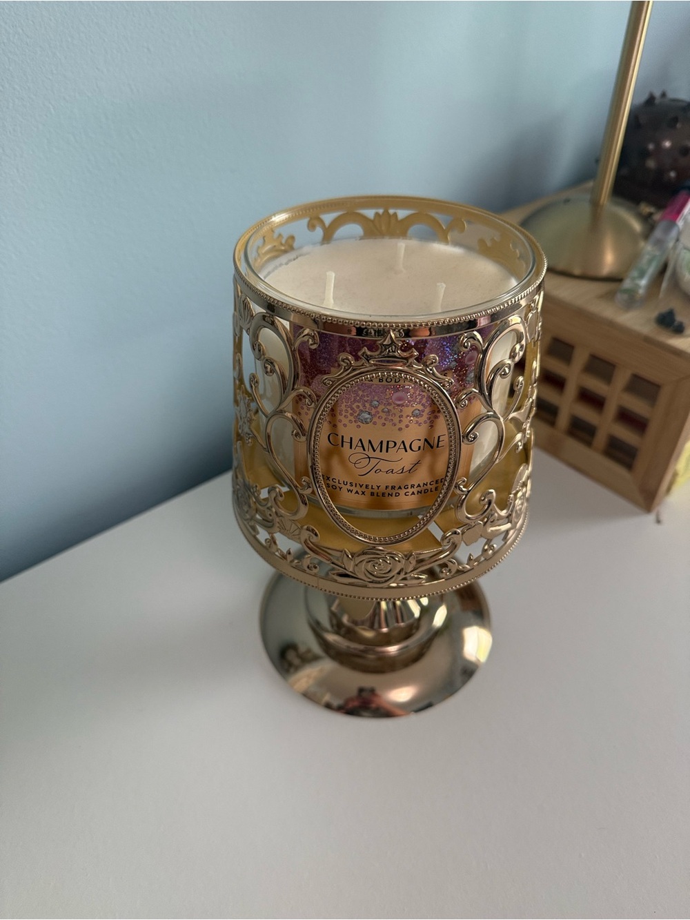 Bath & Body Works Gold Lamp Candle holder from Princess Collection - Picture 6 of 6